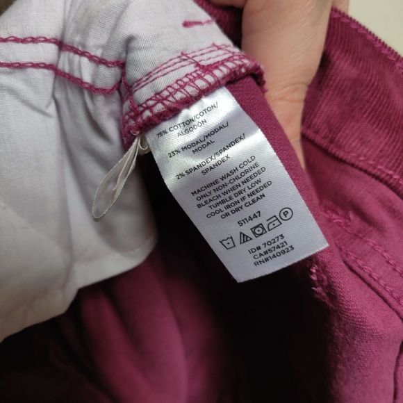 NWT LOFT Outlet High Rise Skinny Petite Corduroy Pants Purple Size 6P - Picture 7 of 7